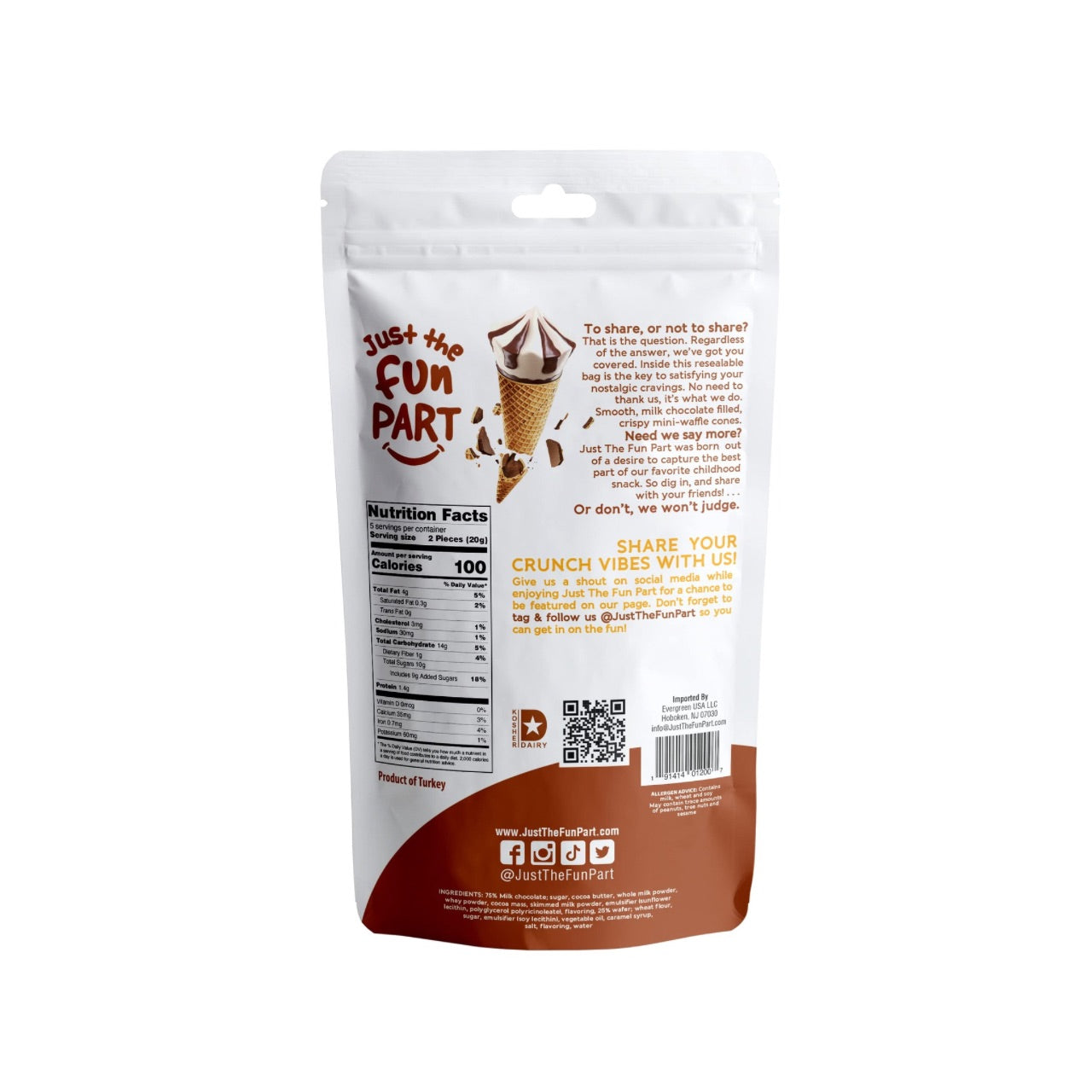 FUN PART WAFFLES CONES MILK CHOCOLATE