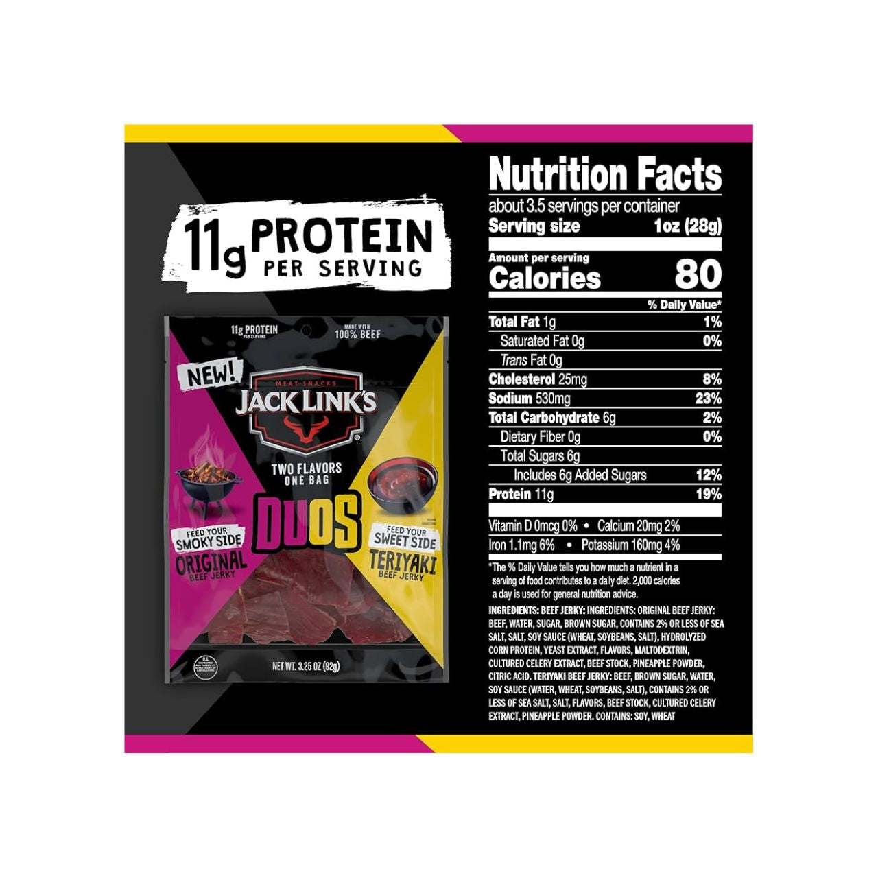 JACK LINKS DUOS ORIGINAL -TERIYAKI