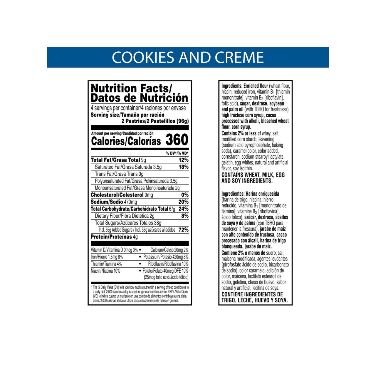 POP TARTS COOKIES & CREME - 8