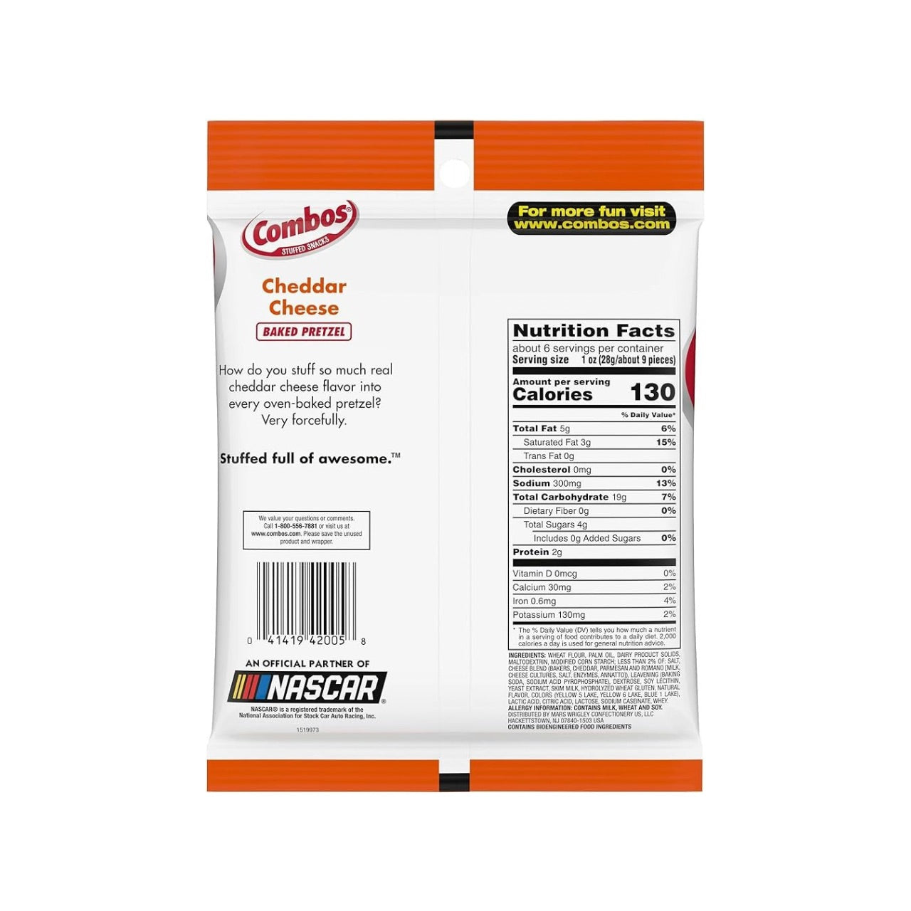 COMBOS CHEEDAR CHEESE PRETZEL NARANJA