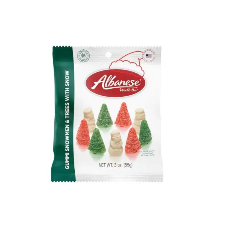 ALBANESE GUMMI SNOWMEN & TREES WHITH SNOW