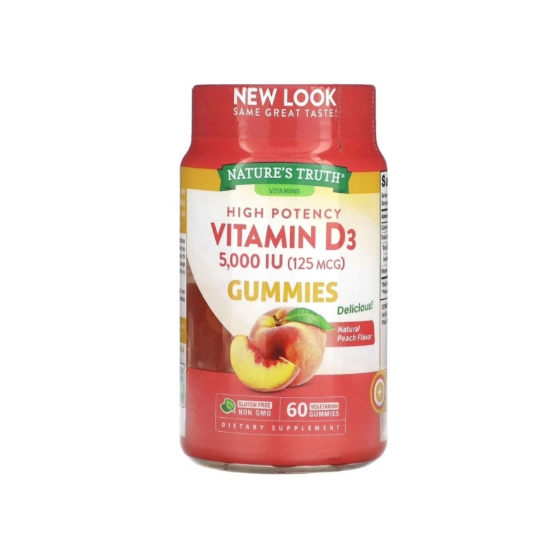 NATURE'S TRUTH VITAMIN D3 5,000 IU GUMMIES PEACH FLAVOR