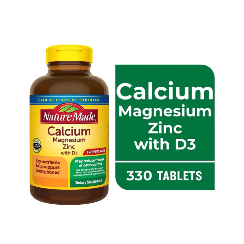CALCIUM MAGNESIUM ZINC +D3 NATURE MADE 300 cápsulas