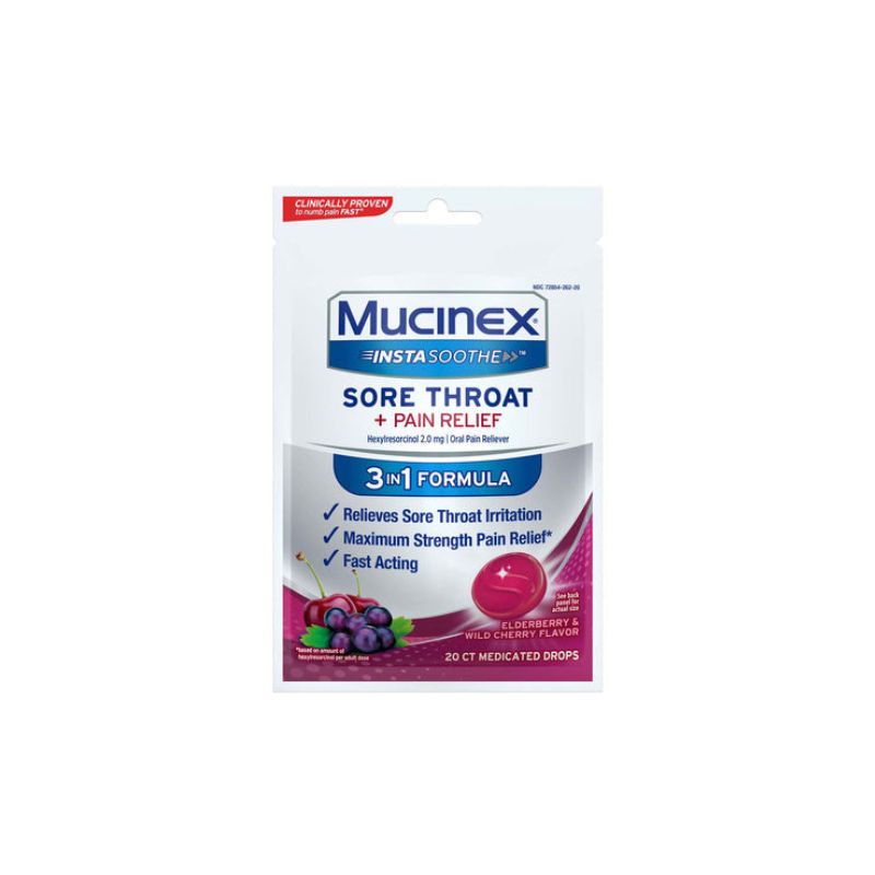 MUCINEX SORE THROAT + PAIN RELIEF