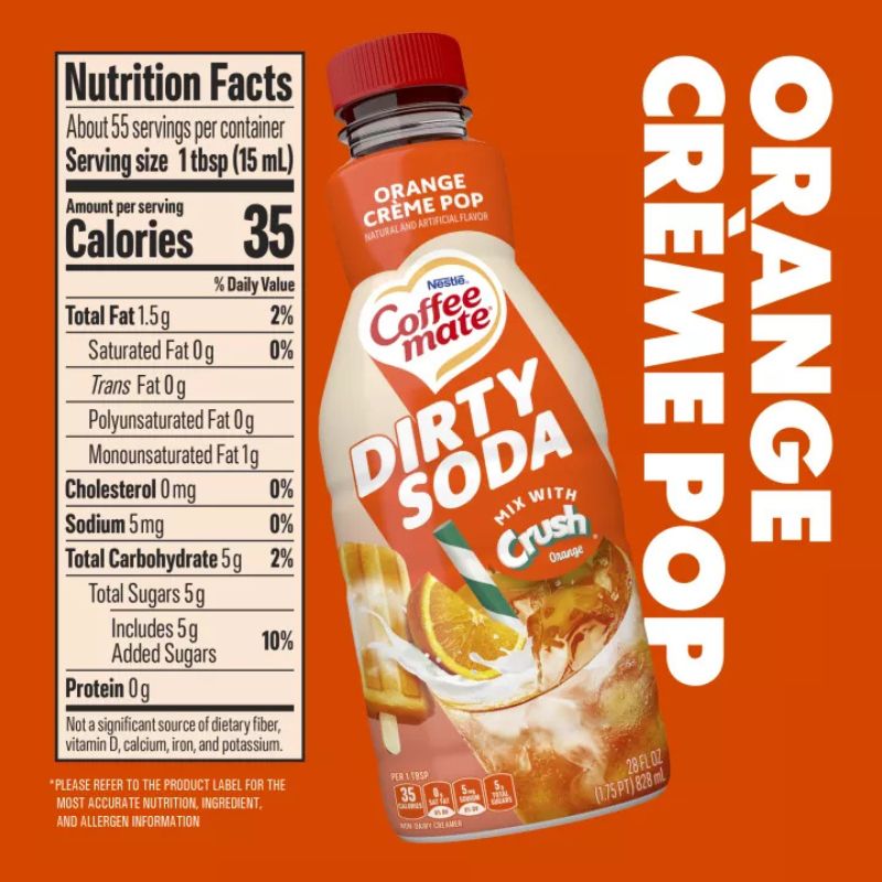 COFFEE MATE DIRTY SODA ORANGE CRÈME POP
