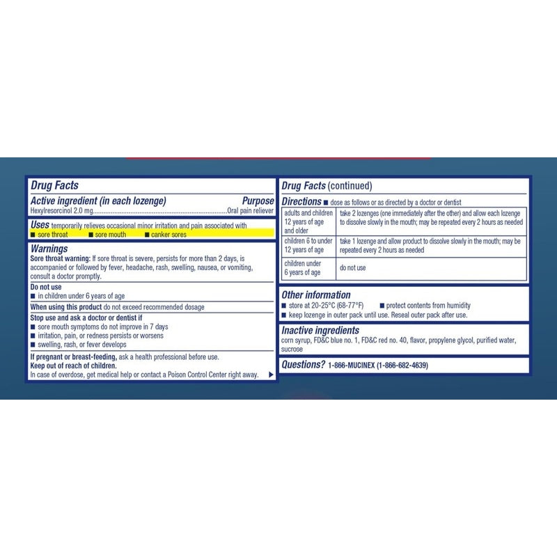 MUCINEX SORE THROAT + COUGH RELIEF