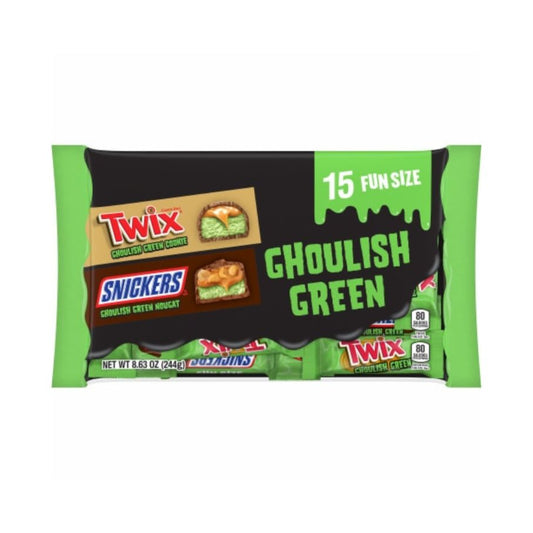 GHOULISH GREEN TWIX AND SNICKERS