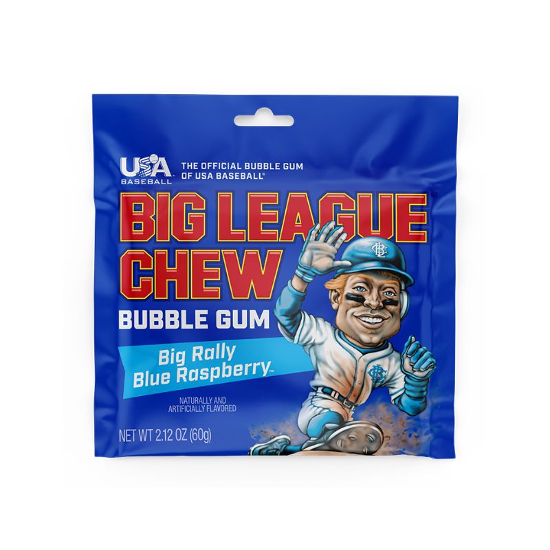 BIG LEAGUE CHEW BUBBLE GUM BLUE RASPBERRY
