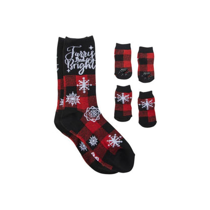 PET AND OWNER SOCKS NEGRO/ ROJO