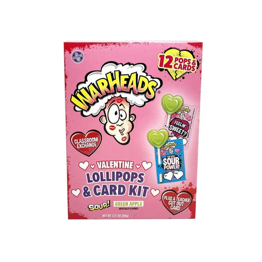 WARHEADS VALENTINE LOLLYPOPS 12 POPS