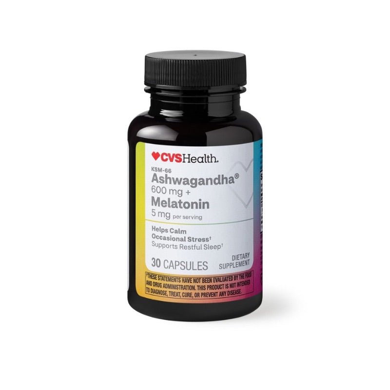 ASHWAGANDHA 600mg + MELATONIN 5mg 30 cápsulas