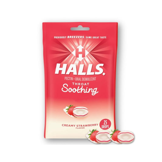 HALLS SOOTHING CREAMY STRAWBERRY