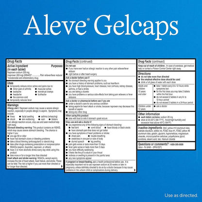 ALEVE NAPROXEN SODIUM TABLETS 220MG  90 TB PARA EL DOLOR