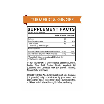 TURMERIC AND GINGER 90 GUMMIES ORANGE FLAVOR