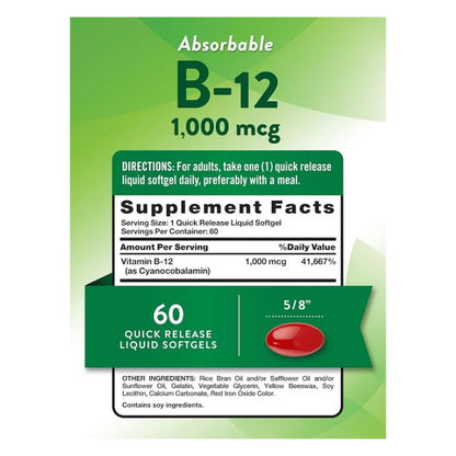 B 12 ABSORBABLE 1000 mcg 60 Gummies