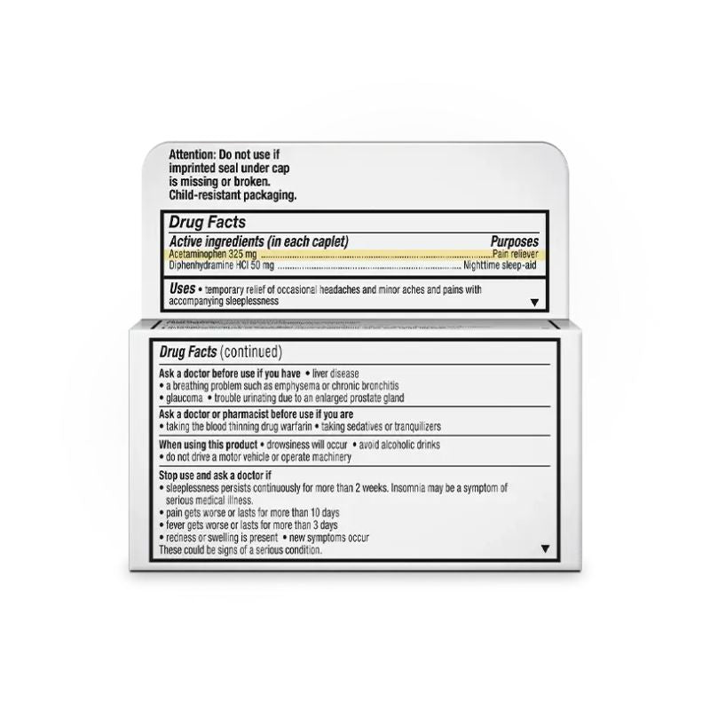 UNISOM PM PAIN 50 MG 30TABLETAS