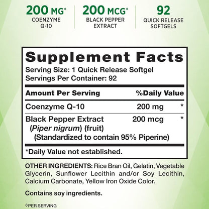 COQ-10 200mg (92 CAPSULAS)