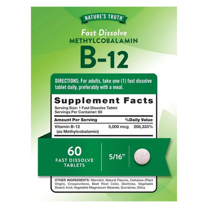 B12 5000 MCG 60 TABLETS