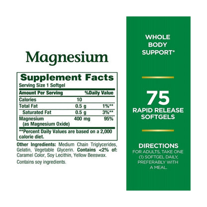 MAGNESIUM WHOLE BODY SUPPORTS 400 mg 75 tablets