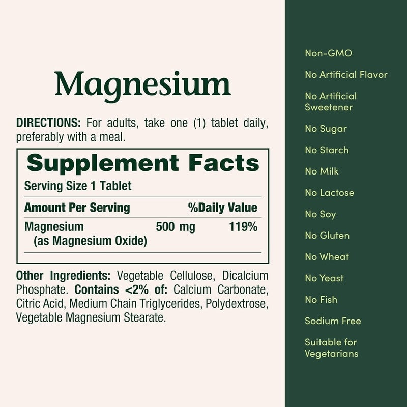 MAGNESIUM WHOLE BODY SUPPORTS 500mg 100 tablets