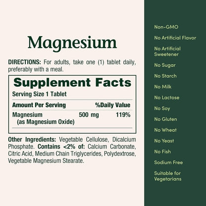 MAGNESIUM WHOLE BODY SUPPORTS 500mg 100 tablets